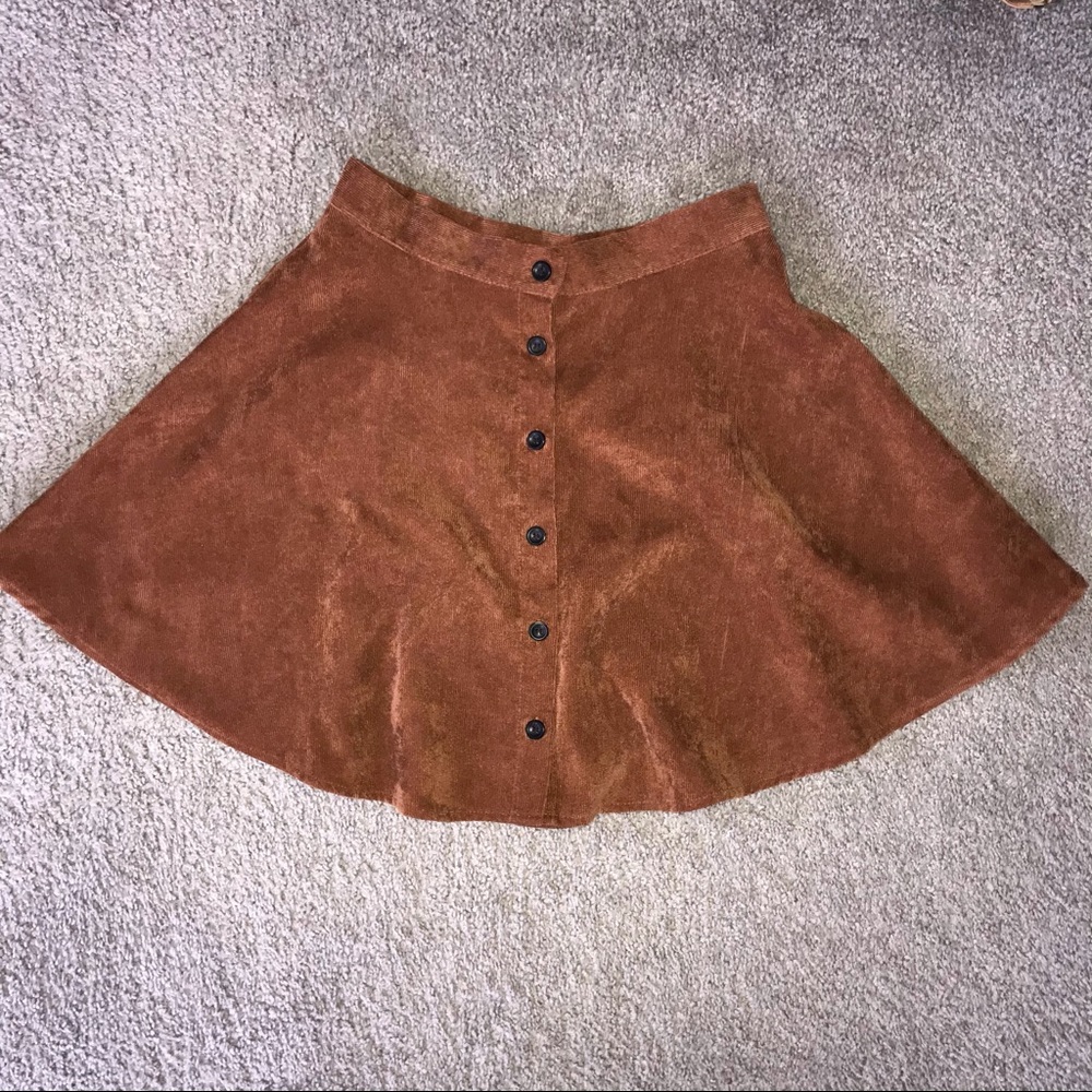 Button Up Corduroy Skirt
